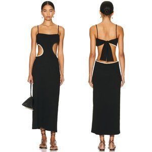 Johanna Ortiz Sin Preambulo Midi Dress in Black Backless Cut Out 2 XS